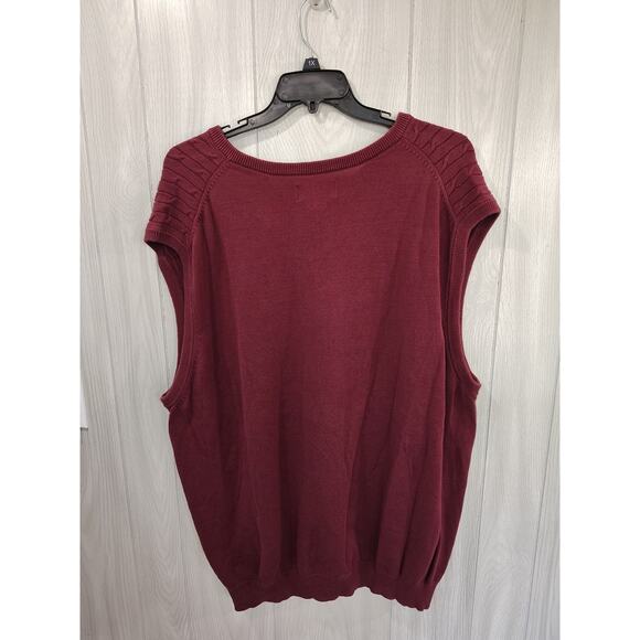 Men's Oak Hill Cable Knit Sweater Size 2xl Burgundy Preppy Church Office Comfort - Picture 2 of 8